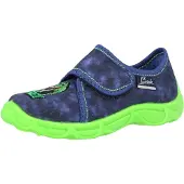 Beck Pantoufle 'T-Rex' bleu foncé / vert fluo / rouge / blanc