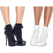 Leg avenue Femmes, Collants, Chaussettes de cheville, Noir, (Taille unique)