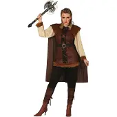 Guirca Viking Woman Costume Marron L