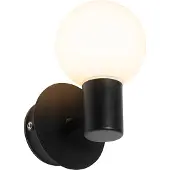 QAZQA Applique murale moderne noire IP44 - Cederic Up