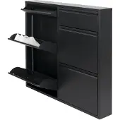Spinder Design Armoire à chaussures Bente 6 portes abattantes et 6 compartiments de rangement-noir