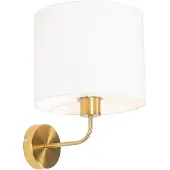 QAZQA Applique murale classique abat-jour en tissu blanc doré - Cas