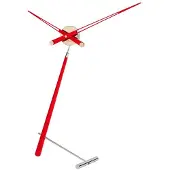 Nomon Puntero Horloge de Table Chromed Steel and Red Lacquered Walnut Wood | Puntero L
