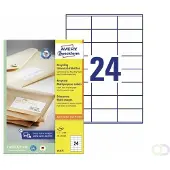 Avery Zweckform Etiquettes AVERY : Zweckform, pour imprimante type jet d'encre/laser, rectangulaire, durable, format A4, papier, blanc naturel, 2400 étiquettes, L 70 x H 36 mm