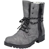 Rieker Bottines à lacets gris chiné / noir