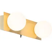QAZQA Applique murale dorée 28 cm IP44 2 lumières avec interrupteur - Cederic