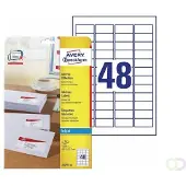 Avery Zweckform J4791 - Blanc - 21.2 x 45.7 mm 1200 étiquette(s) (25 feuille(s) x 48 étiquettes d'adresse de retour