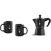 Bialetti Moka-Express-6 tasses + 2 Tasses - Noir Mat - 30cl