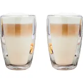 Huismerk Ensemble de verres à latte maccato 2 pcs 400 ml transparent