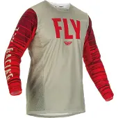FLY Racing Maillot de motocross Kinetic Wave, gris/rot, L