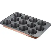 Tefal Moule 12 muffins Airbake 29X41 cm Anti-adhésif Acier Marron