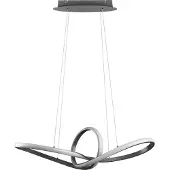 TRIO Suspension LED SANSA blanc argenté 28 W, blanc chaud 3200 lm, métal, dimensions : 150 x 80 x 26,5 cm, IP20, RL