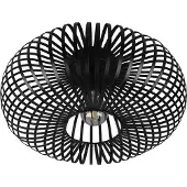 TRIO Plafonnier JOHANN noir 1xE27x60W en métal, dimensions : 17x40x40 cm, IP20,