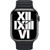 Apple Watch 42/44/45 mm Leather Link Bracelet de Montre Minuit - Medium/Large