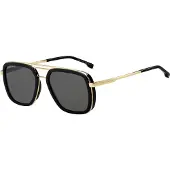 HUGO BOSS Lunettes de soleil or / gris / noir