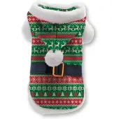 Plenty Gifts Costume de Noël pour chiens mâles avec des dessins de Noël rouge/vert