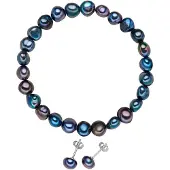 Valero Pearls Parure de bijoux gentiane / argent