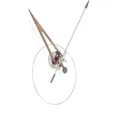 Nomon Cris Horloge Murale Cris N | Chromed box, minute hand white fiberglass and walnut arrow