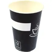 Kangaro Papp-Trinkbecher Eco, 0,18 l, schwarz / weiss Heissgetränkgebecher, aus Pappe, für kalte und heisse