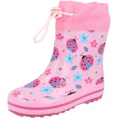Beck Bottes en caoutchouc 'Glückskäfer' bleu / bleu ciel / rose / rose / noir