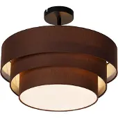 QAZQA Plafonnier moderne marron 45 cm 3 lumières - Drum Trio