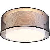QAZQA Plafonnier moderne noir et blanc 50 cm 3 lumières - Drum Duo