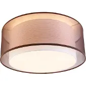 QAZQA Plafonnier moderne marron avec blanc 50 cm 3 lumières - Drum Duo