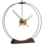 Nomon Aire Horloge sur Pied Black Fiberglass, Ash Wood with Walnut finished, Polished Brass Box