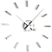 Nomon Puntos Suspensivos Horloge Murale 12ts | Chromed, White Steel Hands