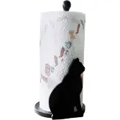 Maximex Papierrollenhalter Katze passend für haushaltsübliche Küchenrollen, Distributeur d'essuie-tout, Noir