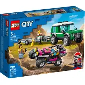 LEGO 60288 City Rennbuggy-Transporter, Set de jouets avec voiture de course et transporteur de voitures, camion-jouet à partir de 5 ans