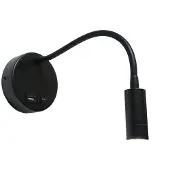 Artdelight Lampe de chevet Flex noir avec connexion USB