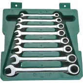 Sata Jeu de clés mixtes à cliquet, 8 pièces, 8-19 mm (10 mm, 11 mm, 12 mm, 13 mm, 14 mm, 15 mm, 16 mm, 17 mm, 18 mm, 19 mm, 8 mm, 9 mm)