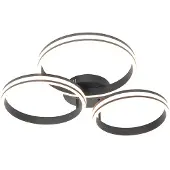 QAZQA Plafonnier noir avec LED intégré 3 niveaux de luminosité 3 lumières - Navara
