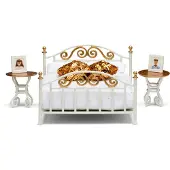 Lundby Brass Bed Set 18292 Toy Doré Enfants