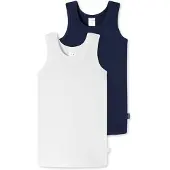 Schiesser Maillot de corps bleu marine / blanc