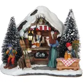 Luville Village de Noël Miniature Ski Café - L15 x L14 x H11 cm