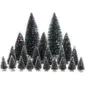 Luville Arbres miniatures pour village de Noël - 21 Pièces - Ø8 cm