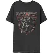 Bon Jovi Hommes, T-shirt, Triangle Overlap, Noir, (L)