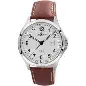 Dugena Montre-bracelet pour homme 4460990, boîtier en acier inoxydable, bracelet en cuir