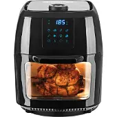 Gourmet Maxx GOURMETmaxx Friteuse à air chaud numérique XXL 9 litres Friture sans graisse, tournebroche inclus Friteuse, four Gril rotatif illet de friture