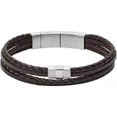Fossil Bracelet brun foncé / argent