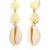 Elli Boucles d'oreilles 'Muschel' champagne / or