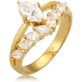 Elli PREMIUM Bague or / transparent
