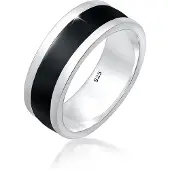 KUZZOI Bague noir / argent