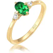Elli Bague or / vert / transparent
