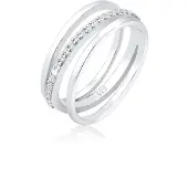 Elli PREMIUM Bague 'Kreuz' argent / blanc