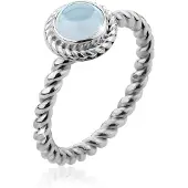 Nenalina Bague 'Geburtsstein - März' bleu fumé / argent