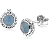 Nenalina Boucles d'oreilles bleu fumé / argent