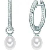 Valero Pearls Boucles d'oreilles argent / blanc perle